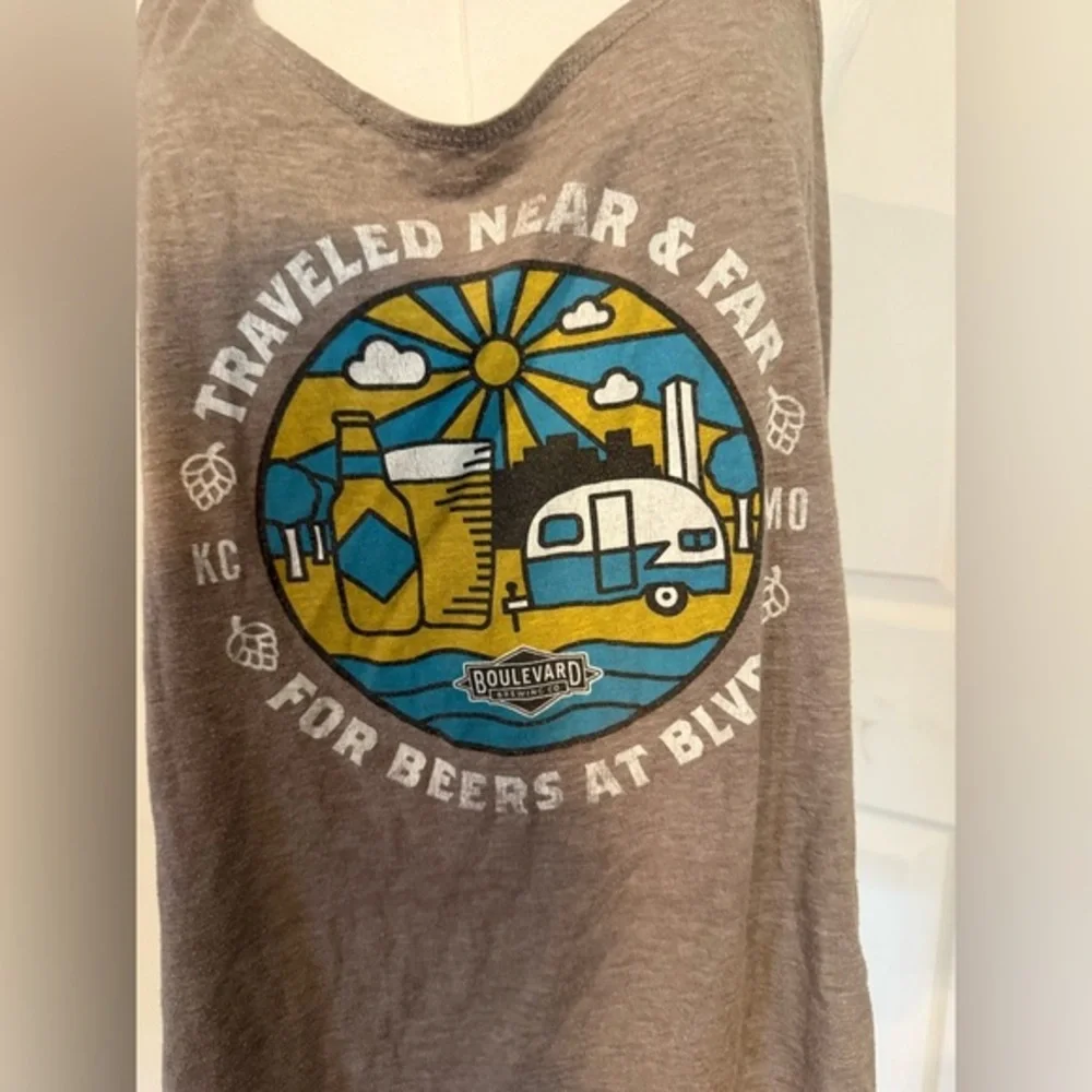Women’s Boulevard Brewing Co. Tank Top – “Traveled Near & Far” Graphic | Size L - Picture 2 of 9